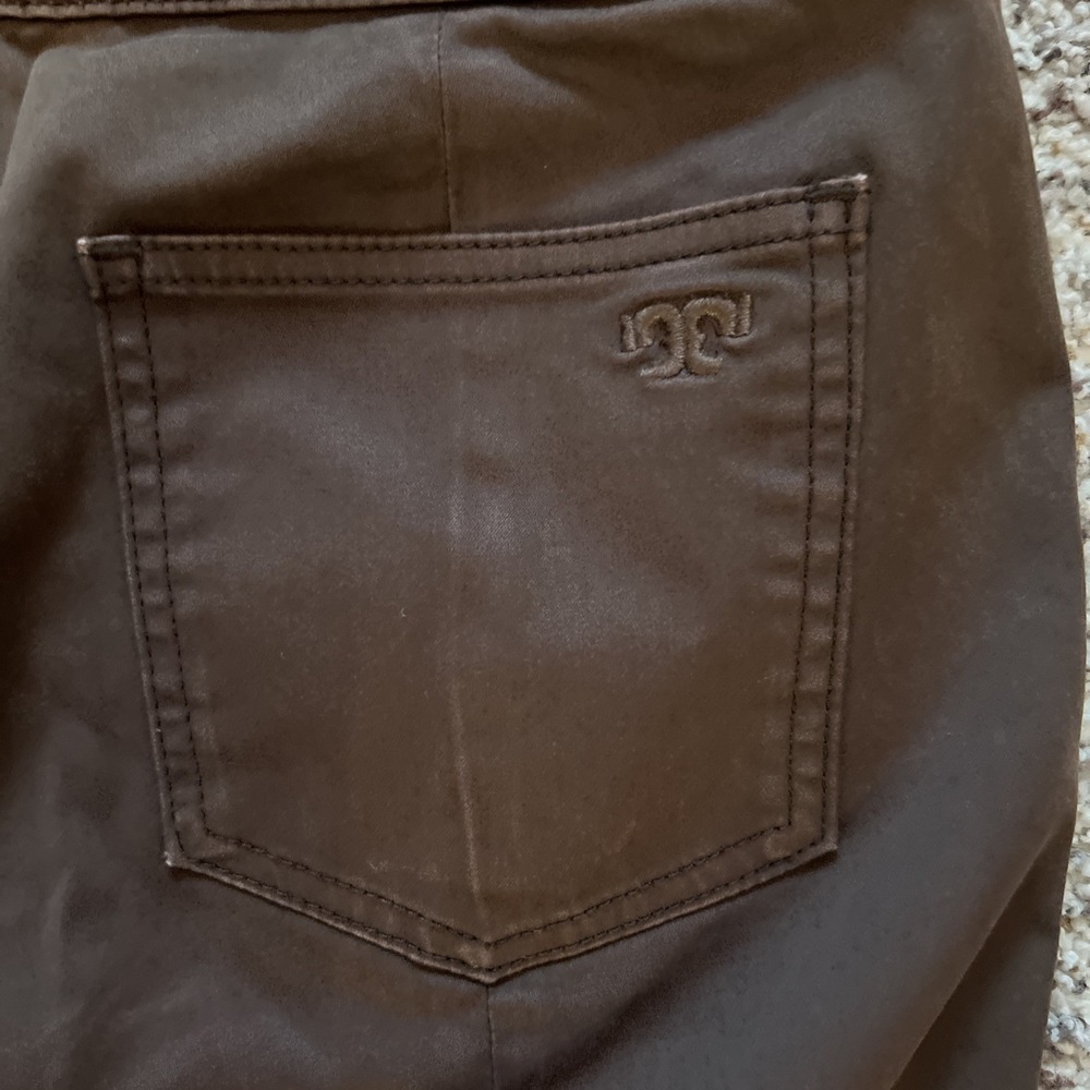 Tory Burch Brown Legging Pants front seam Slim Zip Down Leg  SZ 29 Great Condit - Picture 7 of 12